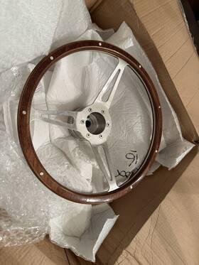 121115-a00 Flashpower 14ftft Classic Riveted Wooden Steering Wheel Mustang Shelby Ac Cobra With Adapter