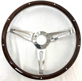 Flashpower 840529109736 15ftft Classic Riveted Wooden Steering Wheel 6 Bolt