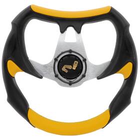 Fl16505512it Flatroad 320mm Battle Style Racing Steering Wheel Black And Yellow Silver Horn Button