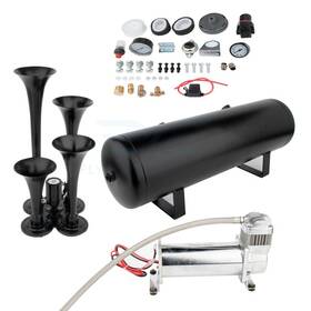 10311117 Fly-autopartsclub 4 Trumpets Train Horn Kit For Truck Semi Loud System Air Compressor 200psi