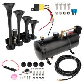10477429 Fly-autopartsclub 150psi 4 Trumpet Air Horn 0.8gal Tank And Compressor Full System Kit For Car Truck