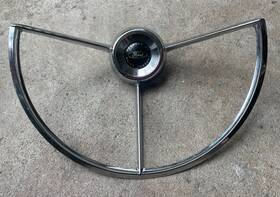 13a800a Ford 60025 64044 1961/66 Truck Steering Wheel Horn Button Oem Deluxe Type Nice 3 Spoke