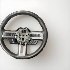 235-ford Ford 15-22 Mustang Black Leather Driver Column Steering Wheel Radio Controls Oem Oe