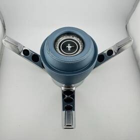 33146 Ford 1967 Mustang Steering Wheel 3-spoke Horn Ring And Padded Center Blue