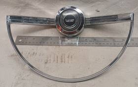 66170-2 Ford 1965 Fairlane Steering Wheel Center Chrome Horn Ring Button 66170 2