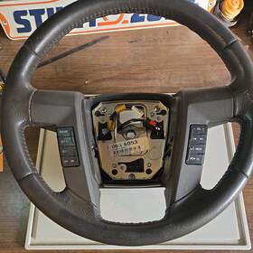 9l3j-3f563-be37y7 Ford 09-14 F-150 Truck Leather Wrapped Steering Wheel With Controls Oem Dark Gray