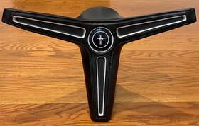 D3zz-3623-e Ford 1970 Mustang Rim Blow 3 Spoke Steering Wheel Pad With Inserts And Emblem Used