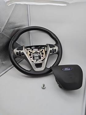 Dg13-3f563-cd35b8 Ford 2013-2019 Taurus Leather Wood Steering Wheel Assembly Oem