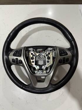 Dg133f563jk35 Ford 2013-2019 Taurus Black Leather Wood Steering Wheel And Switches Clean 13 19