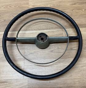 Faa-3624-a Ford Vintage 1950 S Mercury Steering Wheel With Rim Blow 18 Inch Diameter 1952-1953