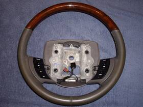 P7w133f563-ac36t7 Ford 2006 - 11 Lincoln Town Car Greystone Leather And Wood Grain Steering Wheel