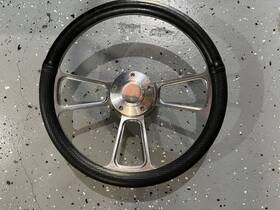 1098c-blk-hp5 Forever Sharp Steering Wheel With Horn - 14 Inch Black And Polished Billet