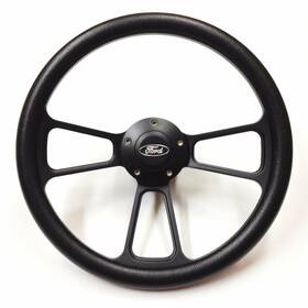 1099-hwblk-fordhb5-b02-56b Forever Sharp 78-91 Ford F-150 Bronco Black Billet Steering Wheel Hub Adapter Trucks