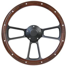 1099-smrb-a-hb5-b03 Forever Sharp Wood Steering Wheel Complete Billet Kit For 1970 - 77 Ford Truck F100 F150 F250