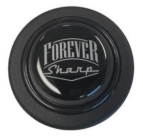 Fs120103 Forever Sharp Horn Button - Black Plastic With Silver Logo