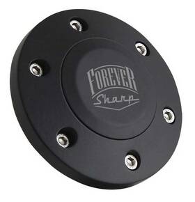 Fs126b03 Forever Sharp Horn Button Cap For 6 Bolt Wheels With Logo Black
