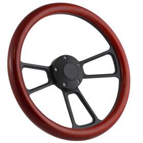 Fsw109914 Forever Sharp 14 Inch Matte Black Muscle Wheel - 5 Bolt With Urethane Coated Wood Half
