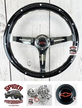 Sp401chbka Forever Sharp 1982-94 S-10 Blazer Pickup Wood Steering Wheel Bow 14 Inch Black Widow Premium