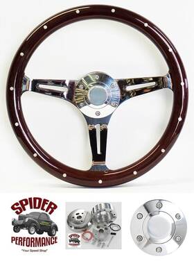 Sp501chdwa Forever Sharp 1969-1989 Cadillac Wood Steering Wheel 15 Inch Dark Mahogany