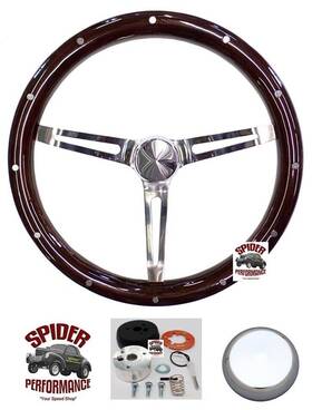 Sp519badwa Forever Sharp 1968-1969 Amc Rebel Amx Javelin Wood Steering Wheel 15 Inch Muscle Car Mahogany