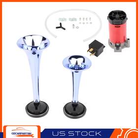 Gd108088c01 Gdcarpartsin For Car Truck Boat Train 12v Dual Trumpet Air Horn Compressor Kit 130db