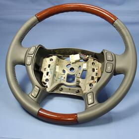 16867099 General Motors Gm Oem Wood And Leather Steering Wheel For 00-04 Cadillac Hearse Limousine Seville