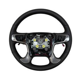23423475 General Motors New Oem Black Leather Heated Steering Wheel With Red Stitch 2014-18 Gmc Sierra