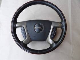 25853077 General Motors Steering Wheel Brown Woodgrain Heated With Radio Controls 07-2014 Gmc Yukon Denali