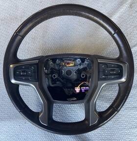 82821394 General Motors 2019-2023 Chevy Silverado Tahoe Gmc Black Stitch Leather Steering Wheel