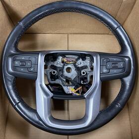 84946331 General Motors 2019-23 Gmc Sierra Black Leather Steering Wheel Oem Used