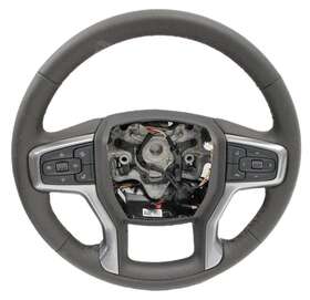84946343 General Motors Oem 19-22 Chevy Silverado Tahoe Gmc Brown Silver Leather Heated Steering Wheel