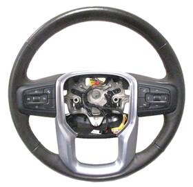 86821397 General Motors Oem 19-22 Gmc Sierra Yukon Chevy Silverado Brown Silver Leather Steering Wheel