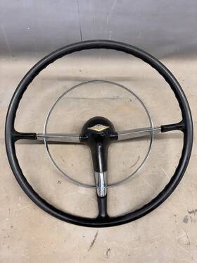 760426 General Motors Gm 1955-1956 Chevy Bel-air Nomad Steering Wheel Belair Horn Ring Button Emblem Trim