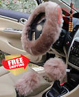 Gjwhk43208532 Rt Brown Universal Car Handbrake Faux Wool Gear Shift Steering