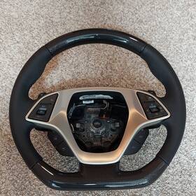 23377947 Gm Corvette Steering Wheel Carbon Fiber And Leather With Switches