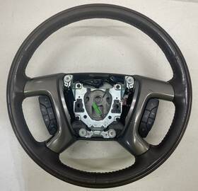 25776326 Gm 07-14 Escalade Yukon Steering Wheel Cocoa Brown Leather And Woodgrain Heated Oem