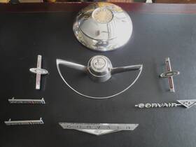 782644 Gm 1960schevrolet Corvair Steering Wheel Horn Hubcap And Emblems 8 Pieces