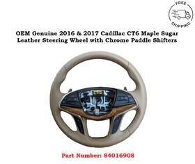 84016908 Gm 2016-2017 Cadillac Ct6 Maple Sugar Leather Steering Wheel Shift Paddles