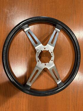 9751836 Gm 1970-77 Oldsmobile Cutlass 442 Steering Wheel 15 1/2 Inch 4 Spoke Black