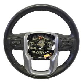86821802 Gmc 2019-2022 Sierra Yukon Leather Black And Silver Steering Wheel Oem