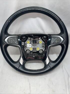 Heated23158400 Gmc 2014-19 Sierra Chevrolet Silverado Black Leather Steering Wheel Heated 23158400