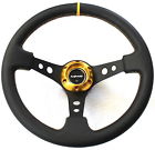 Gold Stitch Vms Ring Riser Steering Wheel Deep Horn Leather Stripes 3