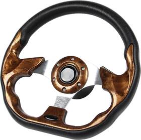 1426 Gonmot O 12.5 Inch D-shaped Boat Steering Wheel With 3/4 Tapered Shaft Wood Grain Axle Mari