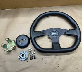 6189 Grant 689 Racing Wheel Flat Bottom Jeep Gm Chevy Steering Black Kit