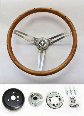 6598 Grant 1965-1969 Mustang Real Wood Steeringwheel Walnut Center 15 Inch