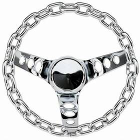 Grant 741 Gra Chrome Chain Steering Wheel 10 Inch Hot Rod Lowrider Custom Car Style New