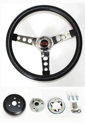 Mqp838x4159 Grant 1953-1954 Chevy Bel Air Black Steering Wheel Red/black Cap 13 1/2 Inch