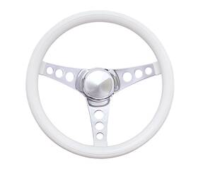 838w Grant Products 081126083801 Steering Wheel 13-1/2in Diameter 3 Spoke White Cushion Grip