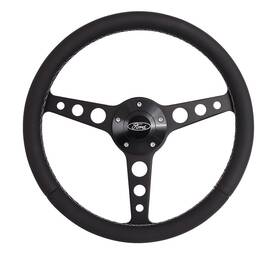 Grant Products 081126192718 1927-1 Steering Wheel 14 Inch Diameter 3 Spoke Black Leather Grip