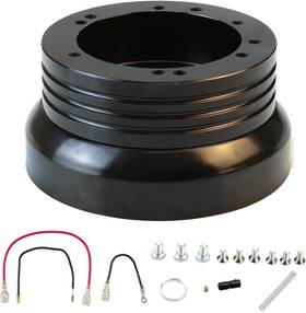 Gwnowzzet 797427353986 5 And 6 Hole Billet Steering Wheel Hub Adapter Compatible With Chevrolet Black
